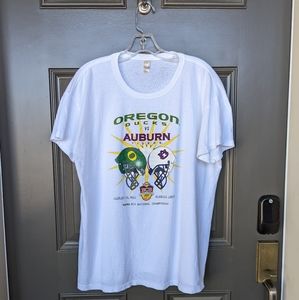 Ladies XL Vintage Tee 2011 BCS Nat'l Championship, OR Ducks vs Auburn Tigers EUC